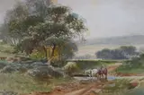 In the Berkshire Downs near Streatley by Henry Charles Fox, 1907, watercolour, sold Dec 2021