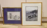 Shepherd boy, dog and flock by Henry Bailey, watercolour, offered Dec 2021
