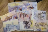Folio of watercolours by Michael Cadman, watercolor, sold Dec 2021