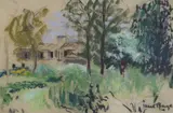 French landscape by Paul Maze, pastel, sold Dec 2021