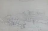 Eton School and College drawn from a window, inscribed and dated '39, 17 x 26cm by Philip Phillips, pencil, sold Dec 2021