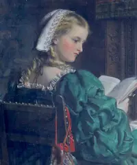 17th-century interior with lady reading a bookOil on by Francis John Wyburd, Oil on canvas Monogrammed, sold Dec 2021
