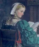 17th-century interior with lady reading a bookOil on by Francis John Wyburd, Oil on canvas Monogrammed, sold Dec 2021