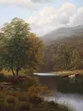 Wathenlath Beck, Borrowdale, Cumberland Oil on canvas Signed 61 x 46cm by William Mellor, Oil on canvas, sold Dec 2021