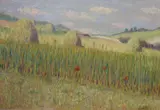 Haystacks, Valley of Giverny, c.1889 by Thomas Buford Meteyard, oil on canvas, offered Dec 2021