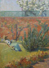 Mrs Meteyard in Henry James's Garden, Rye, c.1910oil on canvasRedfern Gallery label verso58 x 41cm Meteyard was the only non-French elected member of the Nabis by Thomas Buford Meteyard, oil, sold Dec 2021