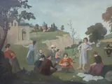 Fete Champetre by Robert Boyd Morrison, Oil on canvas, sold Dec 2021
