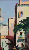 Off the Grande Canal, Venice, near Place Marco oil on wooden panel signed in ink 37 x 22cm by Cecil Rochfort D'Oyly-John, oil on wood, sold Dec 2021