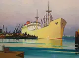 Shoreham Harbour, Evening' oil on board signed 30 x 39cm by Cecil Rochfort D'Oyly-John, oil on board, sold Dec 2021