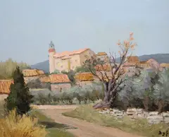 Village de Provence’ oil on canvas signed 38 x 46cm by Marcel Dyf, oil on canvas, sold Dec 2021