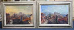 Biot Village I & IIOil by Jonathan Yeo, Oil on canvas, a pair, offered Dec 2021