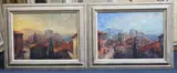 Biot Village I & IIOil by Jonathan Yeo, Oil on canvas, a pair, offered Dec 2021