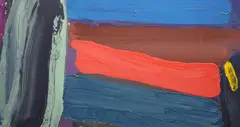 Salmon Hetchlew' oil on canvas Signed and inscribed verso with date ‘Aug 86 – Feb 87, Shown Angela flowers July 87 by Alan Gouk, oil on canvas, sold Dec 2021