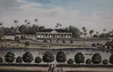 The Retreat, Mr Hunter's Villa near Bombay, with a group of four people in the foreground watercolour 18.5 x 28.5cm by James Forbes, watercolour, sold Dec 2021