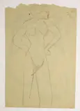 Standing nude by Henri Gaudier-Brzeska, watercolour, sold Dec 2021
