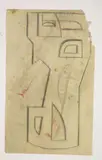 Design for an abstract sculpture by Henri Gaudier-Brzeska, pencil on paper, sold Dec 2021