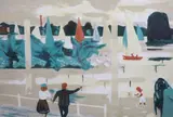 Thames Regattalithograph printed in colours by Julian Trevelyan, lithograph, sold Dec 2021