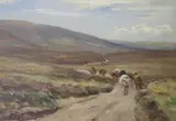 Moorland Road, Autumn, Thankerton by Patrick Downie, oil on board, sold Dec 2021