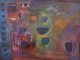 Ellis Island by Robin Richmond, oil on canvas, sold Dec 2021