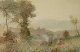 Valley of the Lianne by Hector Caffieri, watercolour, sold Dec 2021