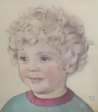 Portrait of Jasper Ridley, Aged 2, initialled and dated 1922, 28 x 24cm by Keith Henderson, 1922, pencil and watercolour, sold Dec 2021