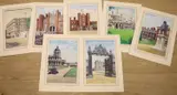 Eight assorted watercolours with by Kay Stewart, gouache, sold Dec 2021