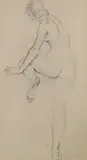 Study of a female nude, 22 x 13cm by Augustus John, lithograph, sold Dec 2021