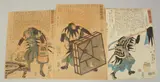 THE STORIES OF THE TRUE LOYALTY OF THE FAITHFUL SAMURAI SERIES, 1847-1858; three original Japanese woodblock prints, (3) by Kuniyoshi Utagawa, print (other), sold May 2023