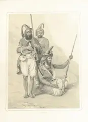 SIKH ALKALI WARRIORS; A RARE LARGE ORIGINAL 19TH CENTURY ENGRAVING, unframed, 51cm x 36cm by Emily Eden, ENGRAVING, sold May 2023