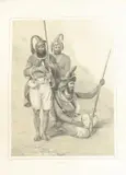 SIKH ALKALI WARRIORS; A RARE LARGE ORIGINAL 19TH CENTURY ENGRAVING, unframed, 51cm x 36cm by Emily Eden, ENGRAVING, sold May 2023