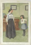 Auntie you had best leave me alone by Gordon Browne, watercolour and gouache, offered May 2023