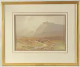 Above Glen Lyon, near Bridge of Balgie by Charles E Brittan, watercolour, offered May 2023