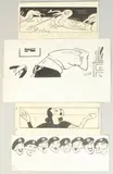 Irish, Three birds, one pulling on a worm, pen and ink by Edward Sylvester Hynes, ink, offered May 2023