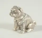 3cm long. by Cast Silver Miniature Pug Dog, oil, offered Apr 2023