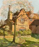 An Old Farm Lutley by Clarence V. Mackenzie, oil on canvas, sold Mar 2023