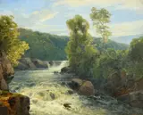 Ogwen Falls, Bangor, N. Wales by J. B. Smith, 1871, oil on canvas, sold Mar 2023