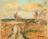 French/British, an Autumn landscape in the South Downs by Paul Maze, pastel, sold Mar 2023