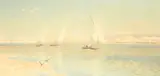British, traditional boats under sail on the river Nile by Robert Talbot Kelly, watercolour, offered Mar 2023