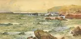 British, sailboats off a headland by Joseph Hughes Clayton, watercolour, sold Mar 2023