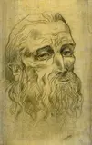A head study of a bearded gentleman by Gerald Meares, ink, sold Mar 2023