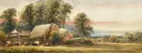 British, a pair of watercolour paintings of Surrey farms, one titled 'Near Milford, Surrey by James Orrock, 1893, watercolour, sold Mar 2023