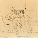 Le Cosaque by Achille Devaria, ink, sold Mar 2023