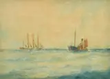 A Modern Four Master by William Minshall Birchall, 1922, watercolour, offered Mar 2023