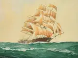 Romantic Sail by William Minshall Birchall, 1919, watercolour, offered Mar 2023