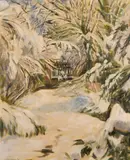 British, Winter landscape 1981 by Jonathan Adams, oil on canvas, sold Feb 2023