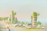 Italy, A pair of gouache views of scenes around Selinunte, Sicily, one signed, 4.75" x 6.75 by Ciro Denza, gouache, offered Feb 2023