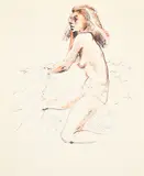 British, a sketch book of 11 female nude studies by Alistair Grant, watercolour, offered Feb 2023