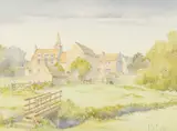A view of Kings Cliffe, Northamptonshire by Ken. W. Burton, watercolour, offered Feb 2023