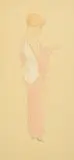 Austrian, a study of an elegant lady unbuttoning her dress by Raphael Kirchner, watercolour, sold Feb 2023
