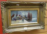 Partial label verso by L Veerkamp, oil on board, sold Jun 2019